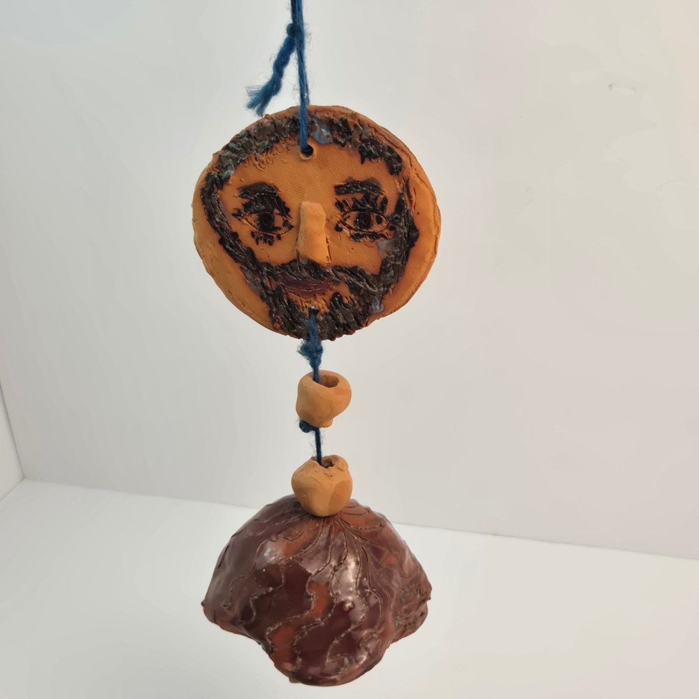 Julie Fisher Ceramic Wind Bell Signed J Fisher Folk Art Ray Fisher Estate
